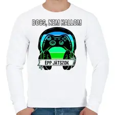 PRINTFASHION Bocs nem hallom, épp játszok - Férfi pulóver - Fehér férfi pulóver, kardigán