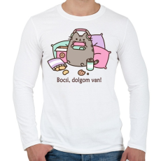 PRINTFASHION Bocsi, dolgom van! - Férfi hosszú ujjú póló - Fehér