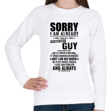 PRINTFASHION Bocsi, foglalt vagyok - Női pulóver - Fehér női pulóver, kardigán