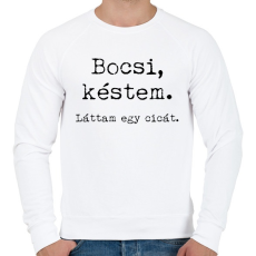 PRINTFASHION Bocsi, késtem - Férfi pulóver - Fehér