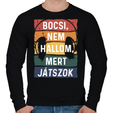 PRINTFASHION Bocsi, nem hallom, mert játszok - Férfi pulóver - Fekete női pulóver, kardigán