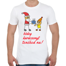 PRINTFASHION bódog karácsonyt tenéked na - Férfi póló - Fehér férfi póló