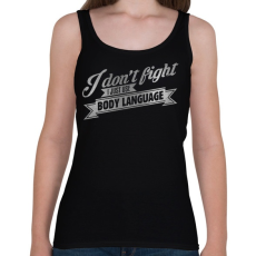 PRINTFASHION Body language - Női atléta - Fekete