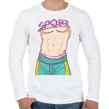 PRINTFASHION Body test - Férfi hosszú ujjú póló - Fehér férfi póló