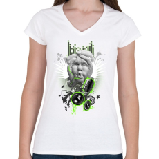 PRINTFASHION bodyart-01-01 - Női V-nyakú póló - Fehér