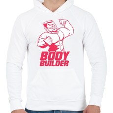 PRINTFASHION BodyBuilder - Férfi kapucnis pulóver - Fehér
