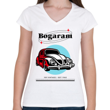 PRINTFASHION bogaram - Női V-nyakú póló - Fehér női póló