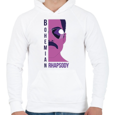 PRINTFASHION Bohemian Rhapsody - Freddie - Férfi kapucnis pulóver - Fehér