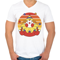 PRINTFASHION Bohóc - Férfi V-nyakú póló - Fehér