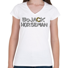 PRINTFASHION bojack - Női V-nyakú póló - Fehér női póló