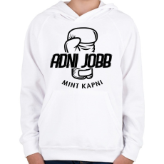 PRINTFASHION BOKSZ - Adni jobb mint kapni - Gyerek kapucnis pulóver - Fehér