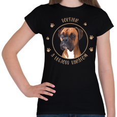 PRINTFASHION Bokszer - Legjobb barát - Női póló - Fekete