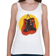 PRINTFASHION Bokszkesztyűk - Női atléta - Fehér női trikó