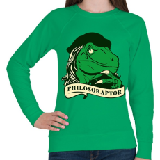 PRINTFASHION Bölcs raptor - Női pulóver - Zöld