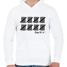 PRINTFASHION Boldog 40 Srtigula - Férfi kapucnis pulóver - Fehér férfi pulóver, kardigán