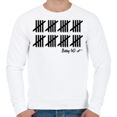 PRINTFASHION Boldog 40 Srtigula - Férfi pulóver - Fehér