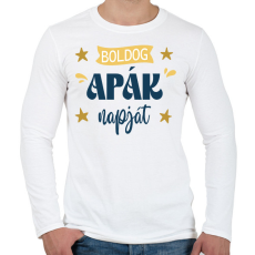 PRINTFASHION Boldog apák napját - Férfi hosszú ujjú póló - Fehér