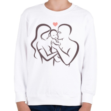 PRINTFASHION Boldog család - Gyerek pulóver - Fehér