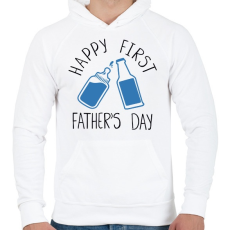 PRINTFASHION Boldog első apák napját! - Férfi kapucnis pulóver - Fehér