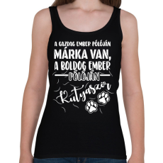 PRINTFASHION Boldog ember pólóján kutyaszőr - Női atléta - Fekete