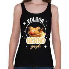 PRINTFASHION Boldog gekkó gazdi - Női atléta - Fekete női trikó