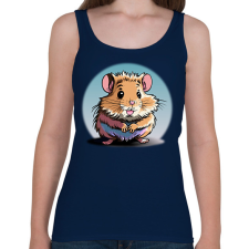 PRINTFASHION Boldog hörcsög - Női atléta - Sötétkék női trikó