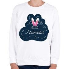 PRINTFASHION Boldog Húsvétot - Nyuszifüllel - Gyerek pulóver - Fehér gyerek pulóver, kardigán