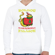 PRINTFASHION Boldog Karácsonyi falások - Férfi kapucnis pulóver - Fehér férfi pulóver, kardigán