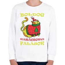 PRINTFASHION Boldog Karácsonyi falások - Gyerek pulóver - Fehér gyerek pulóver, kardigán