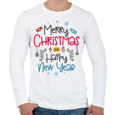PRINTFASHION Boldog karácsonyt és boldog új évet - Férfi hosszú ujjú póló - Fehér női póló