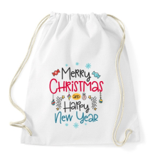 PRINTFASHION Boldog karácsonyt és boldog új évet - Sportzsák, Tornazsák - Fehér tornazsák