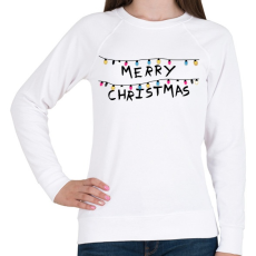 PRINTFASHION Boldog Karácsonyt - fényfüzér - Női pulóver - Fehér