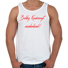 PRINTFASHION Boldog Karácsonyt - Férfi atléta - Fehér