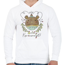 PRINTFASHION Boldog Karácsonyt! - Férfi kapucnis pulóver - Fehér férfi pulóver, kardigán