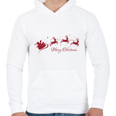 PRINTFASHION boldog karácsonyt  - Férfi kapucnis pulóver - Fehér
