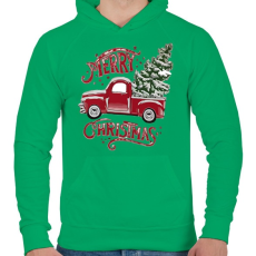 PRINTFASHION Boldog Karácsonyt! - Férfi kapucnis pulóver - Zöld