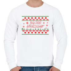 PRINTFASHION Boldog Karácsonyt  - Férfi pulóver - Fehér