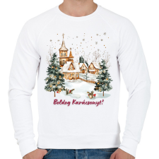 PRINTFASHION Boldog Karácsonyt! - Férfi pulóver - Fehér férfi pulóver, kardigán