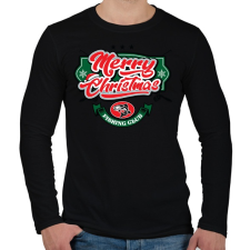 PRINTFASHION Boldog Karácsonyt - Horgászklub - Férfi hosszú ujjú póló - Fekete férfi póló