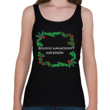 PRINTFASHION boldog karácsonyt köcsögök - Női atléta - Fekete női trikó