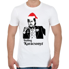 PRINTFASHION Boldog karácsonyt Leonardo DiCaprio - Férfi póló - Fehér