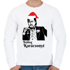 PRINTFASHION Boldog karácsonyt Leonardo DiCaprio - Férfi pulóver - Fehér férfi pulóver, kardigán