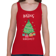 PRINTFASHION Boldog Karácsonyt - Női atléta - Cseresznyepiros női trikó
