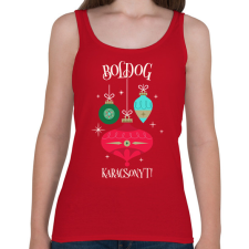 PRINTFASHION Boldog Karácsonyt - Női atléta - Cseresznyepiros női trikó