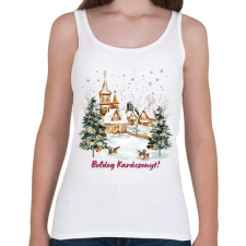 PRINTFASHION Boldog Karácsonyt! - Női atléta - Fehér női trikó