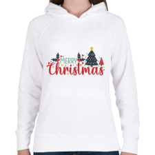 PRINTFASHION boldog karácsonyt  - Női kapucnis pulóver - Fehér női pulóver, kardigán
