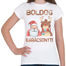 PRINTFASHION Boldog karácsonyt! - Női póló - Fehér női póló