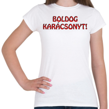 PRINTFASHION Boldog karácsonyt - Női póló - Fehér női póló