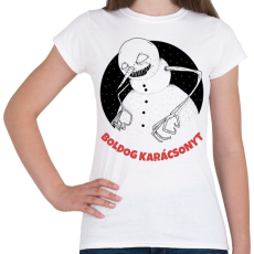 PRINTFASHION BOLDOG KARÁCSONYT - Női póló - Fehér