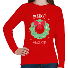 PRINTFASHION Boldog Karácsonyt - Női pulóver - Piros